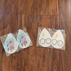 Pack of two brand new leather earrings